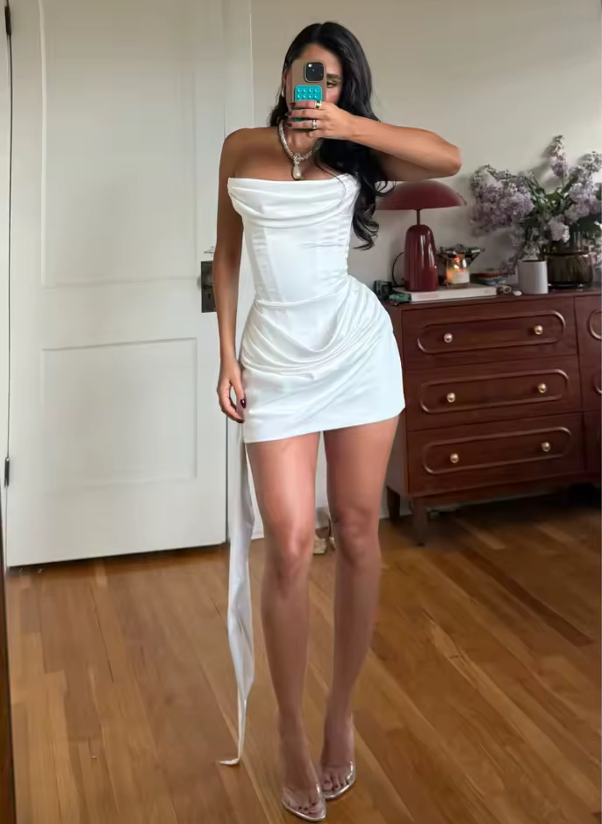 שמלת הילה - מקסי עם צעיף משולב