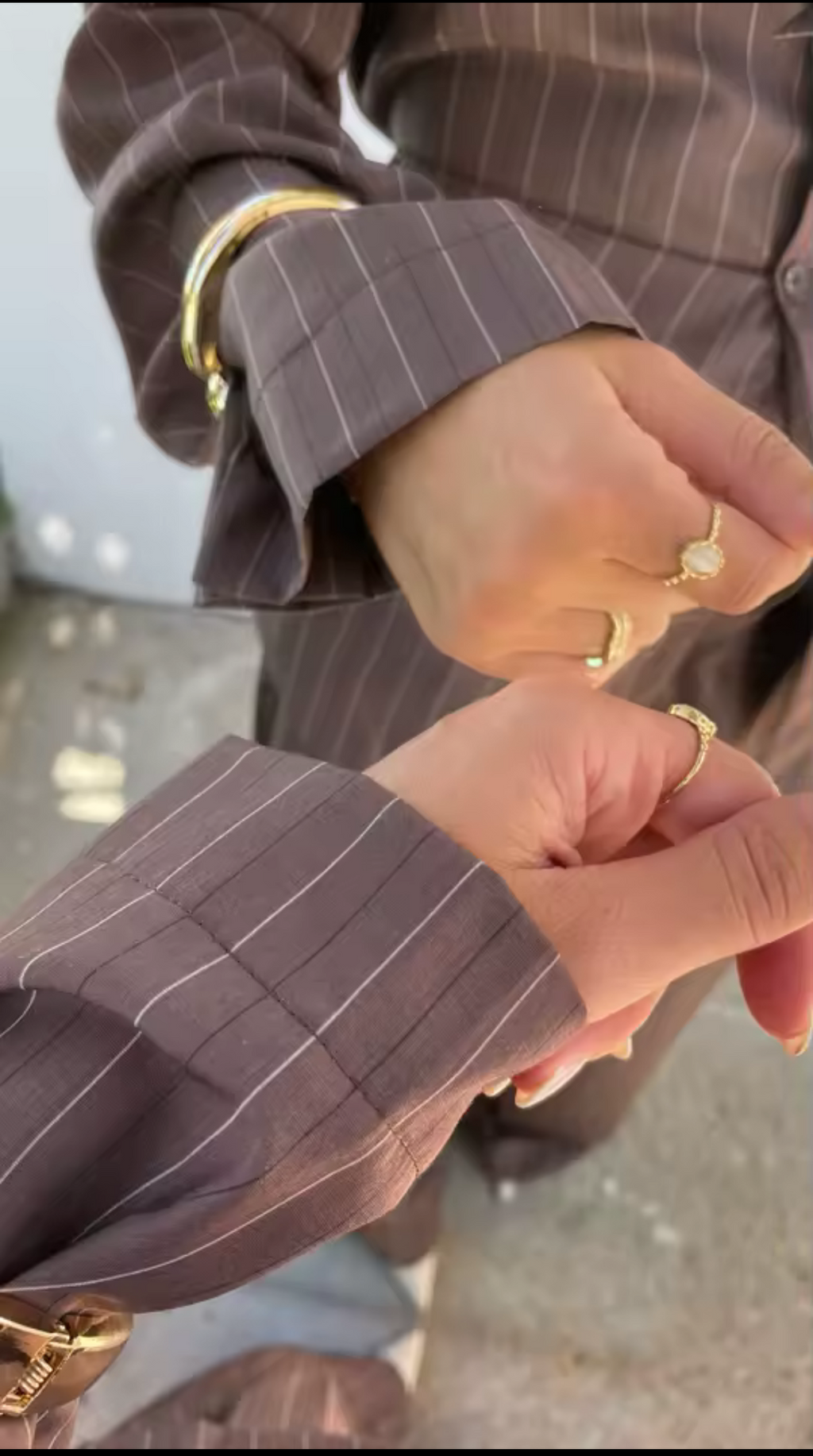 סט הילה - פסים חומים