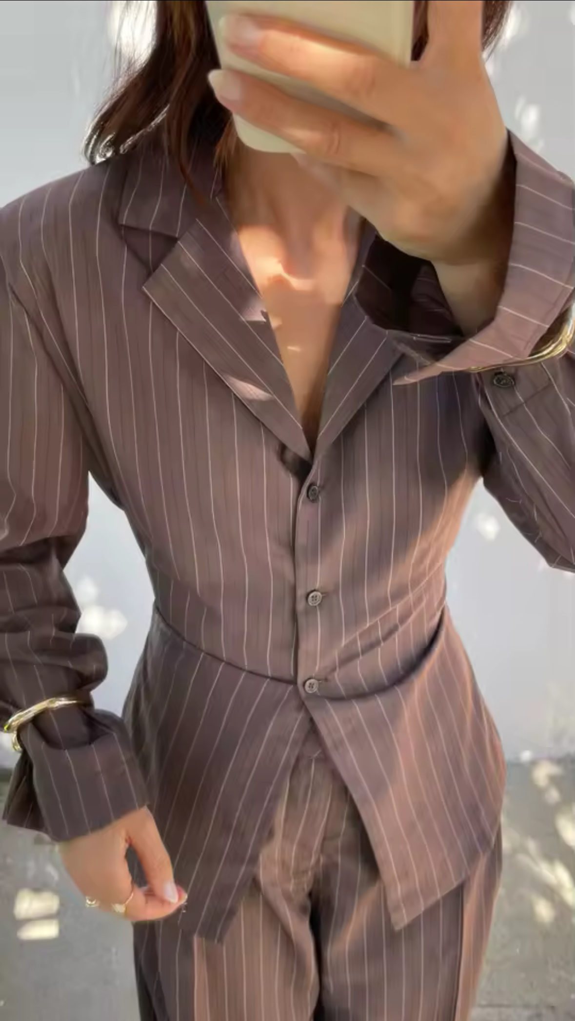 סט הילה - פסים חומים