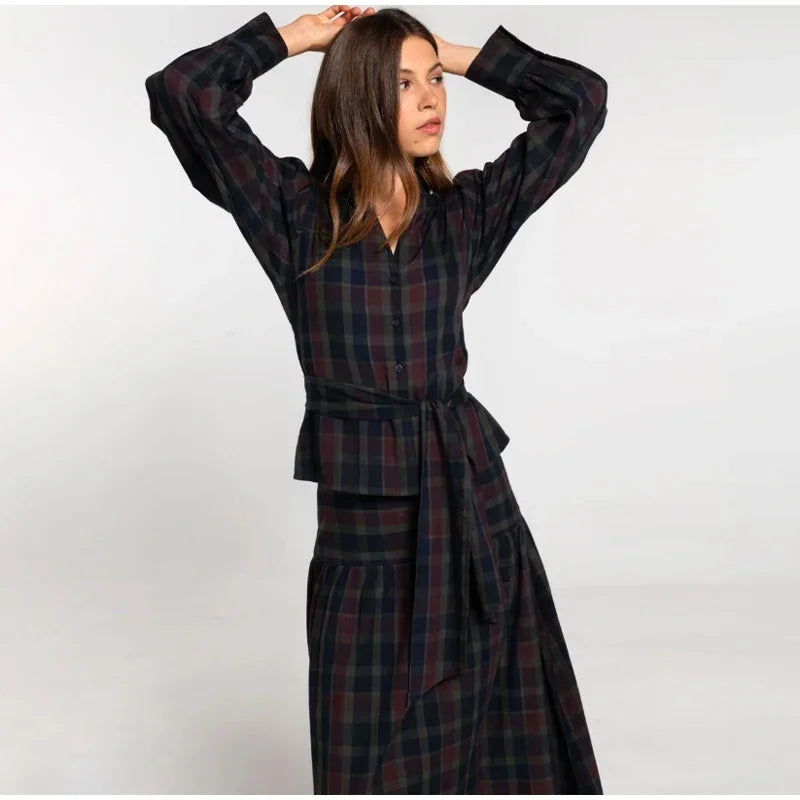 דגם דיאן - חליפת משבצות סופר אלגנטית