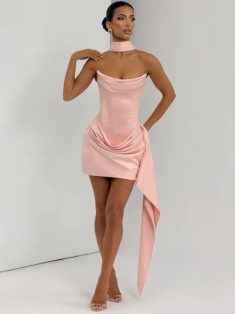 שמלת הילה - מקסי עם צעיף משולב