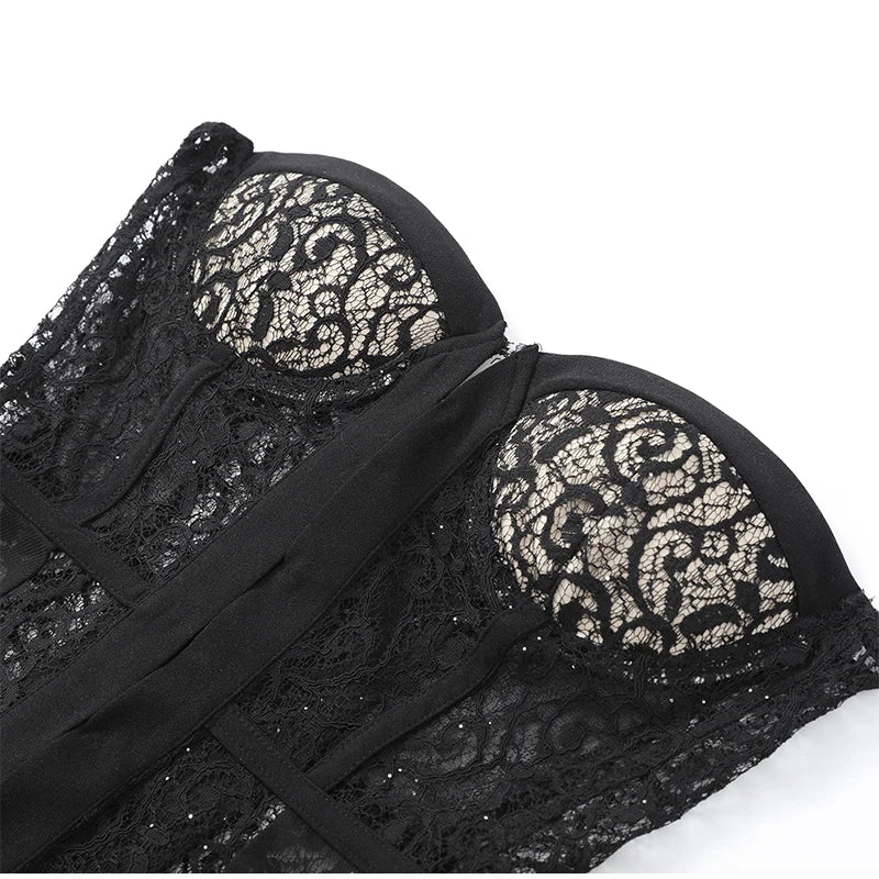 דגם יעל - מחוך תחרה שחור מחטב עם הדגשה נשית