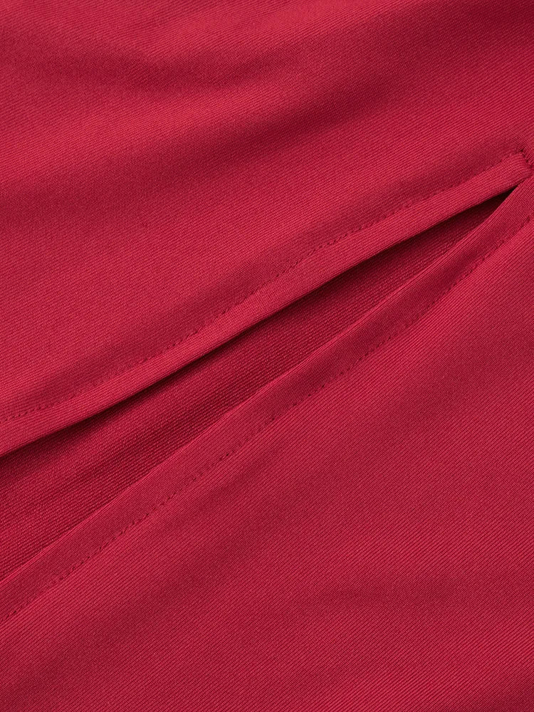 דגם זוהר - שמלת מקסי צווארון הולטר עם שסע קדמי בגזרה מחטבת