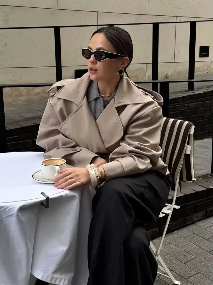 רונית מעיל קרופ קשירה - לוק מודרני