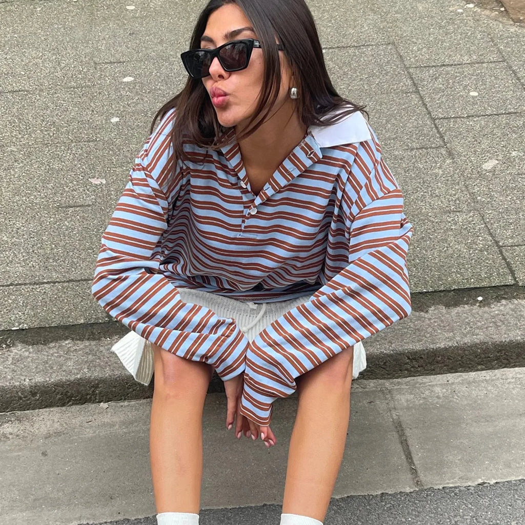 חולצת סתיו – פסים רטרו