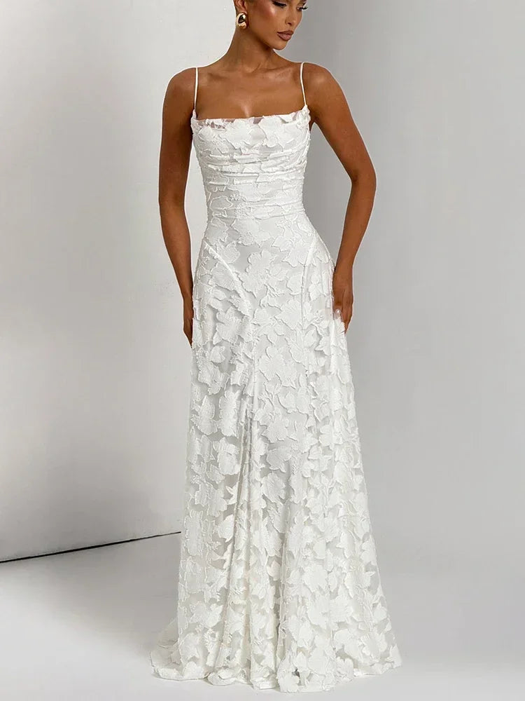 שמלת מקסי אופל – גב פתוח ונפילה רכה