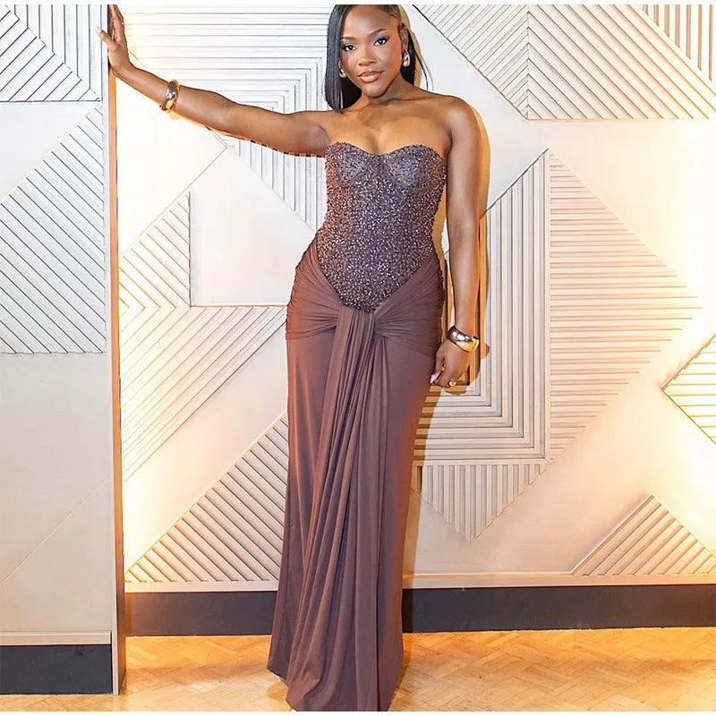 שמלת מקסי אלנה – ערב נוצץ ומרשים