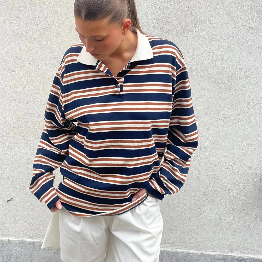 חולצת סתיו – פסים רטרו