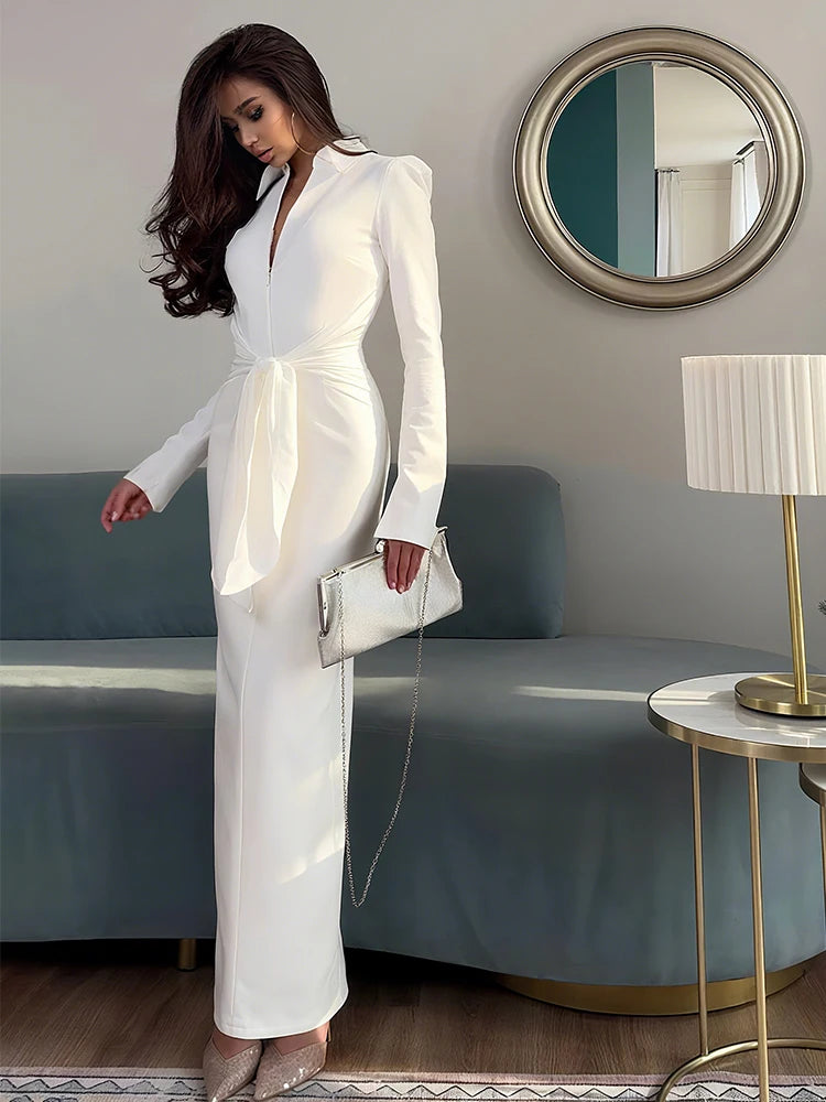 דגם מור - שמלת מקסי בסגנון חליפה מודרנית