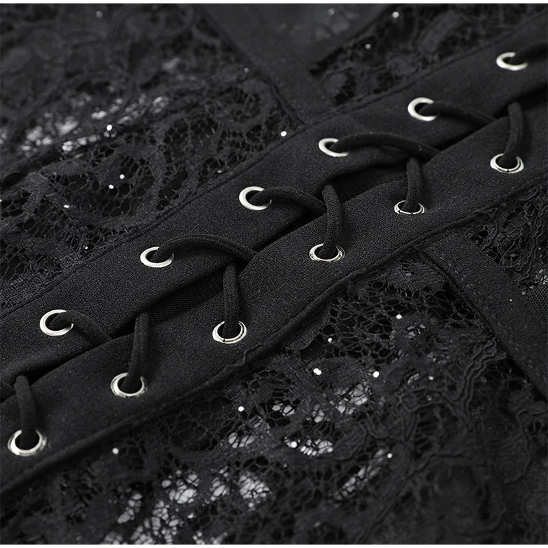 דגם יעל - מחוך תחרה שחור מחטב עם הדגשה נשית