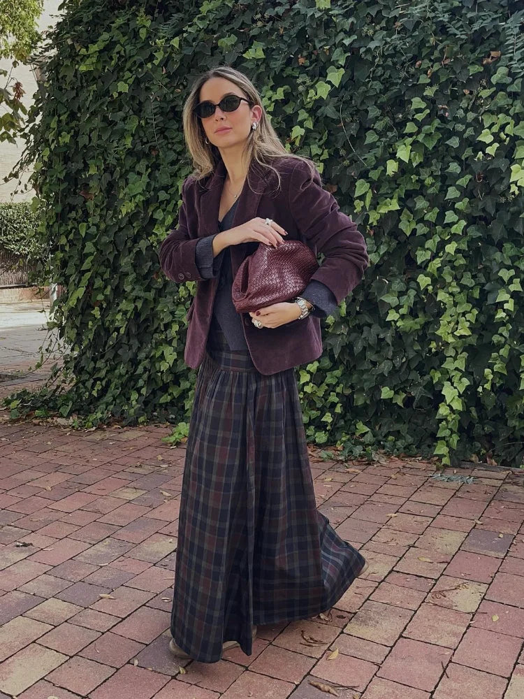 דגם דיאן - חליפת משבצות סופר אלגנטית