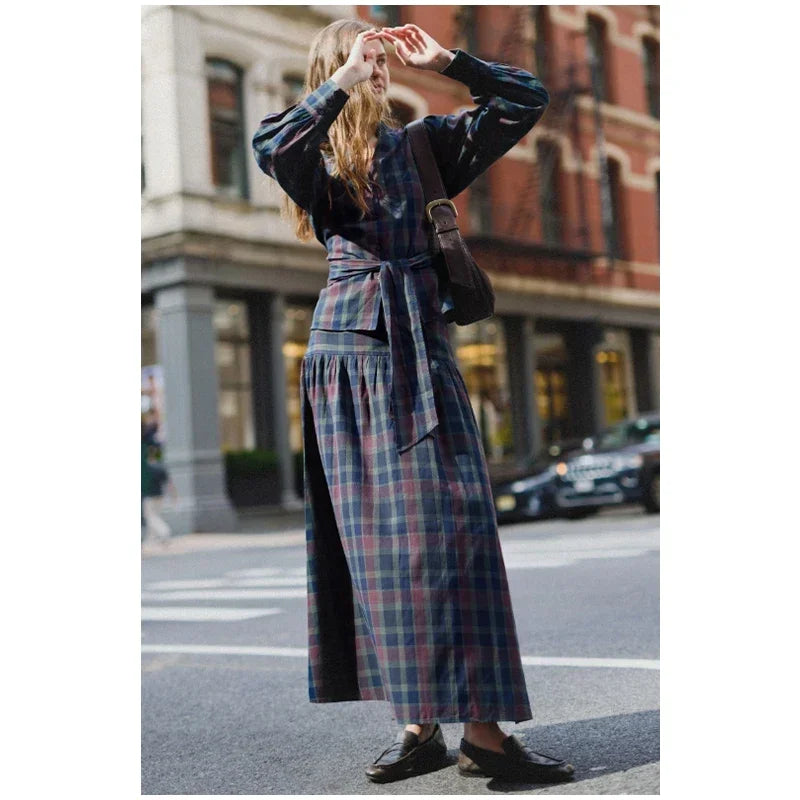 דגם דיאן - חליפת משבצות סופר אלגנטית