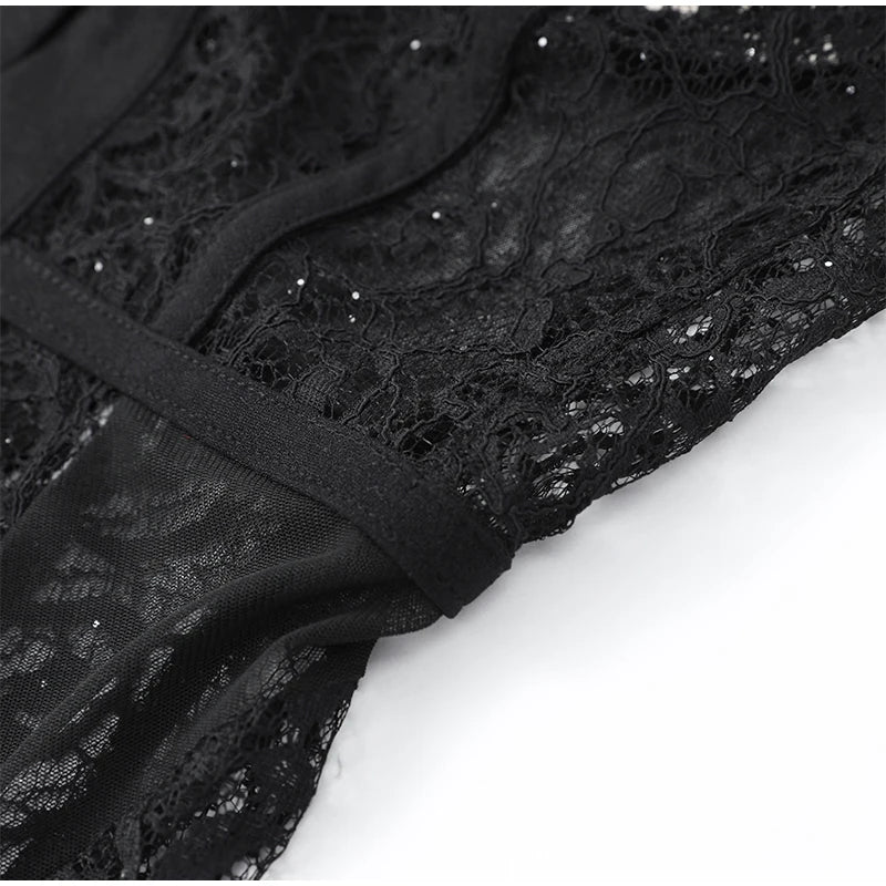 דגם יעל - מחוך תחרה שחור מחטב עם הדגשה נשית